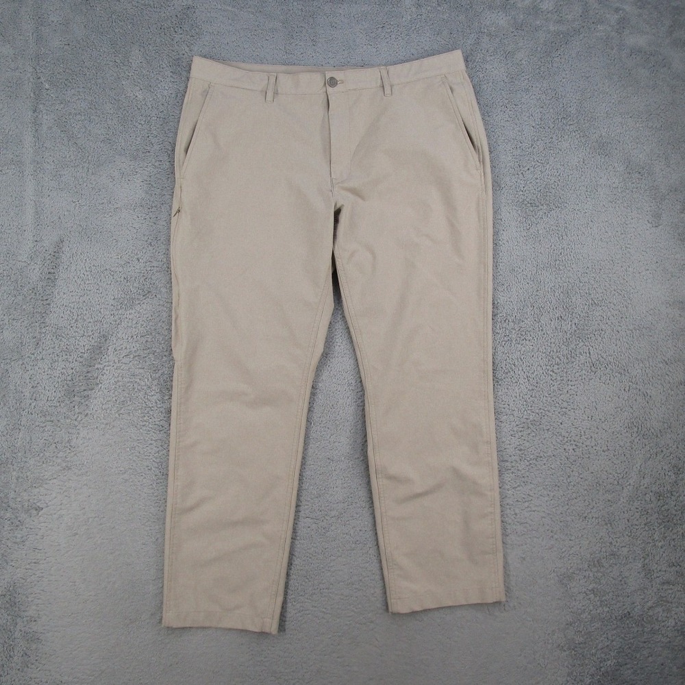 Bluffworks Envoy Lightweight Travel Pants Khaki Tan Regular Fit 38x30 Mens